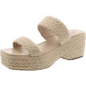 Norina Womens Slip-On Woven Platform Sandals